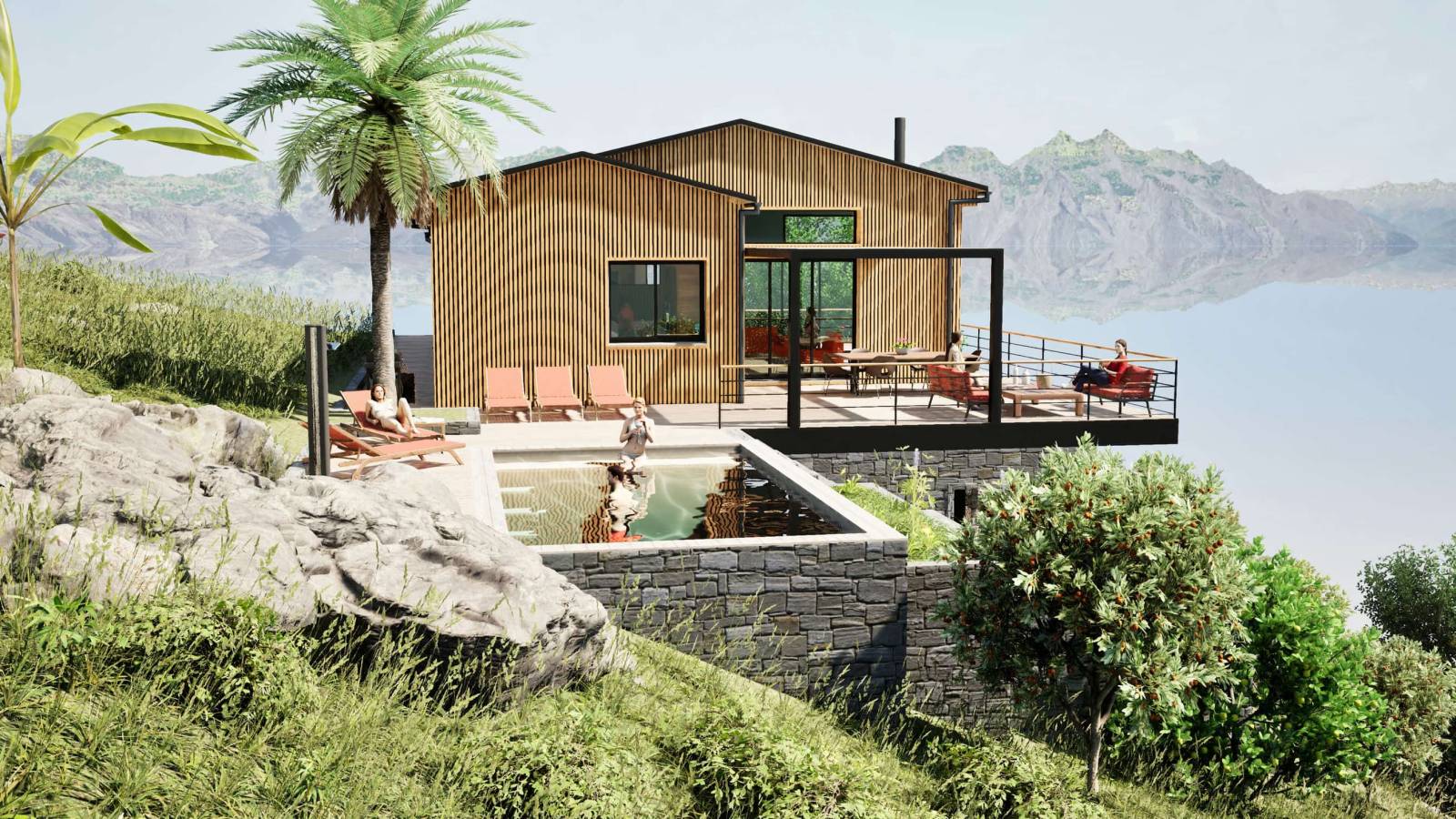 Bardage maison ossature bois Bezaudun les Alpes (06)
