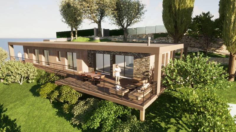 Maison plain-pied ossature bois Bekowood Gorbio près de Menton